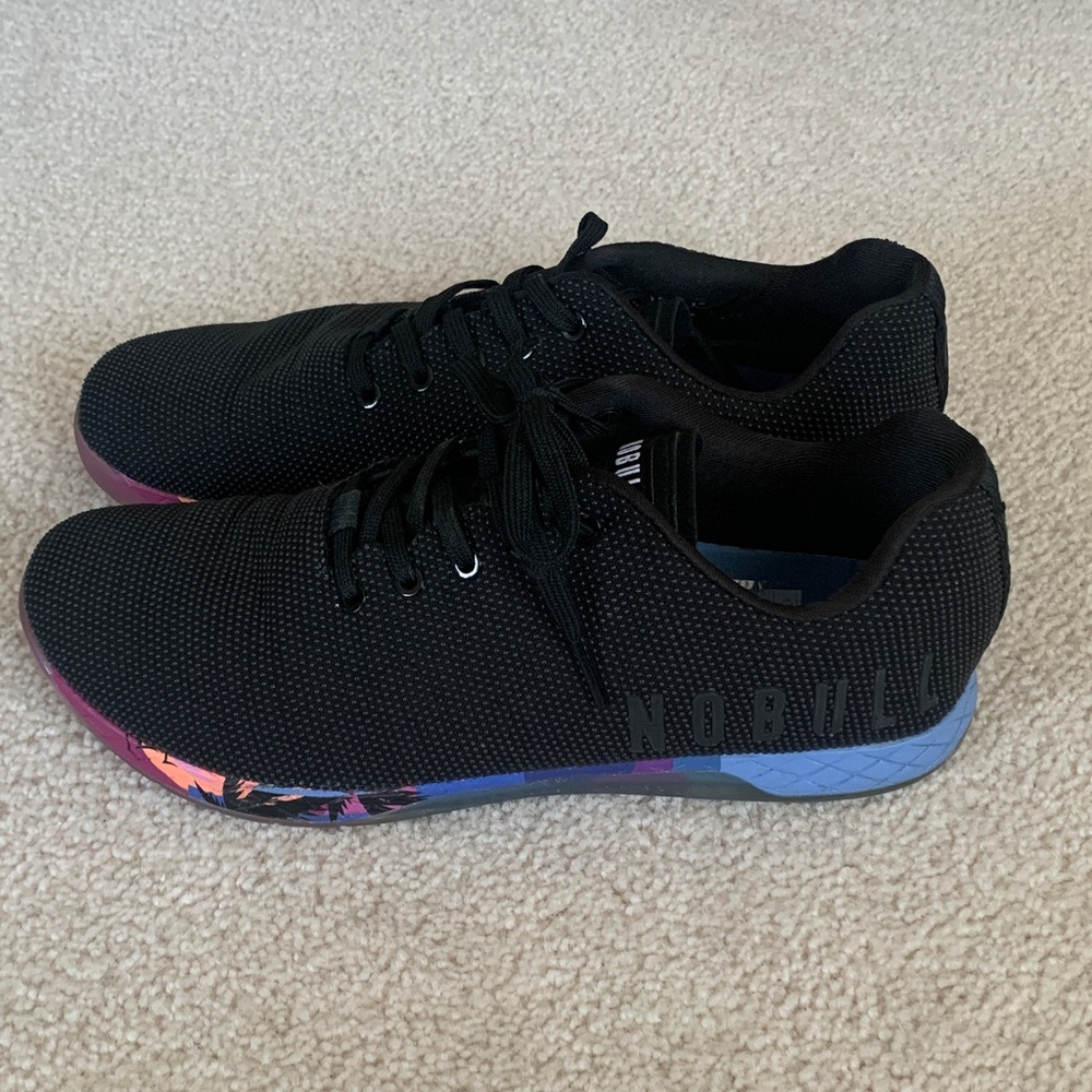 NOBULL Black Trainers with Multicolor Soles